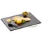 mDesign Slate Stone Serving Charcuterie Tray and Chalk Pencil, Food Board